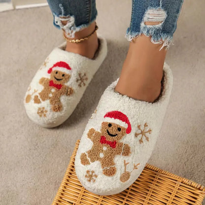 Christmas Plush Slippers  – Warm Non-Slip Indoor Winter Shoes
