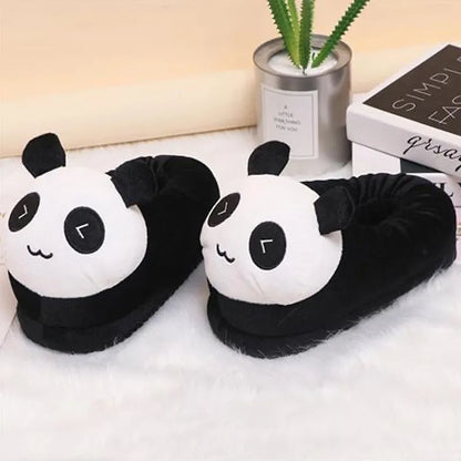 Cute Panda Plush Slippers – Warm Winter Indoor House Shoes