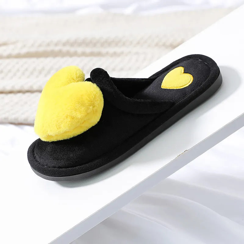 Warm Plush Love Slippers – Soft Valentine Home Shoes