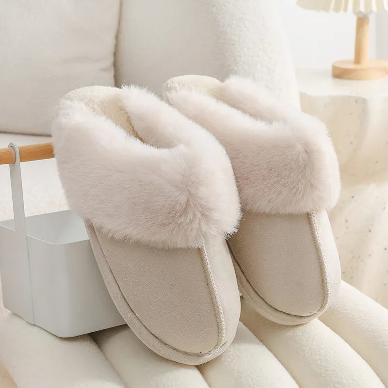 Women’s Winter Plush Slippers – Soft, Warm, Fuzzy Indoor Shoes