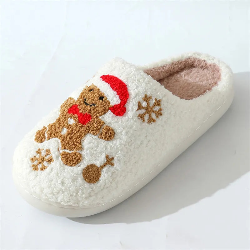 Christmas Plush Slippers  – Warm Non-Slip Indoor Winter Shoes