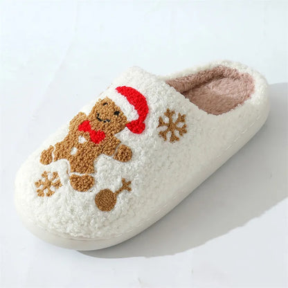 Christmas Plush Slippers  – Warm Non-Slip Indoor Winter Shoes