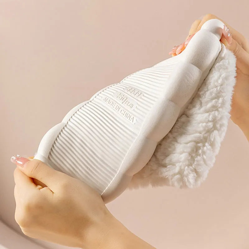 Cute Snowman Winter Slippers – Warm Plush Indoor Anti-Slip House Shoes