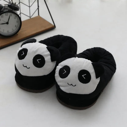 Cute Panda Plush Slippers – Warm Winter Indoor House Shoes
