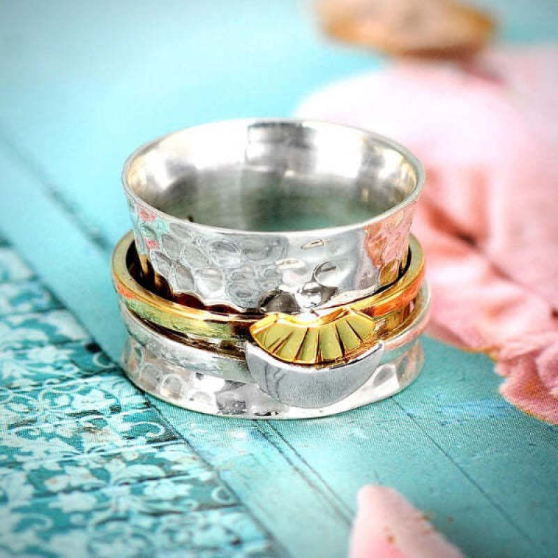 Vintage Sun & Moon Anti-Anxiety Ring