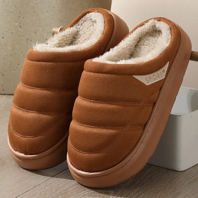 Unisex Plush Winter House Slippers – Warm, Soft & Non-Slip