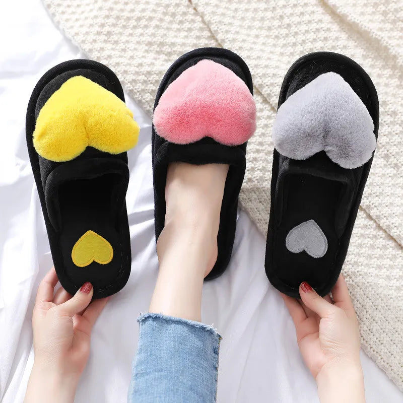 Warm Plush Love Slippers – Soft Valentine Home Shoes