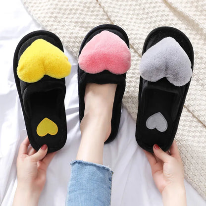 Warm Plush Love Slippers – Soft Valentine Home Shoes