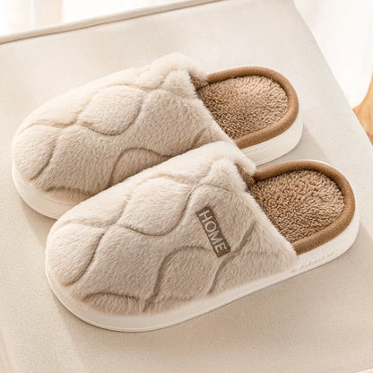 Couple Plush Winter Slippers | Cozy Warm Indoor House Shoes for Men & Women