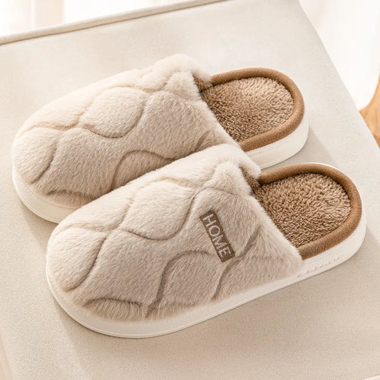 Couple Plush Winter Slippers | Cozy Warm Indoor House Shoes for Men & Women